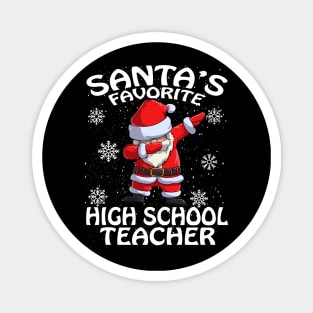 Santas Favorite High School Teacher Christmas Magnet